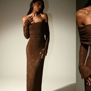 Meshki Marcel dress in chocolate brown